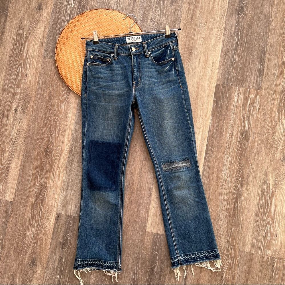 Derek lam 10 Crosby GIA mid rise cropped flare jeans patchwork‎ women’s size 26